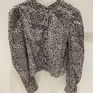 Shop thursdays leopard blouse size small